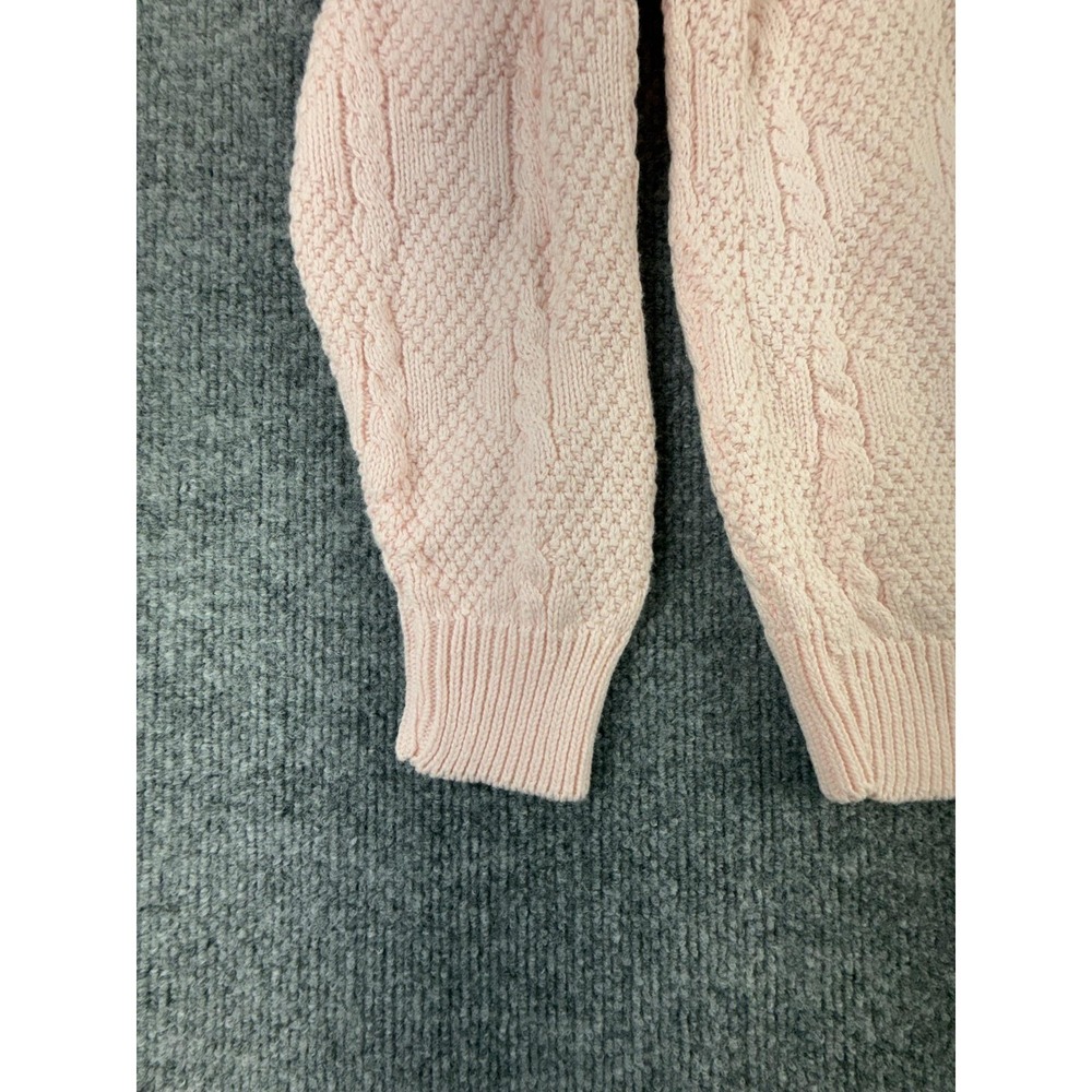 Talbots Sweater Womens Petite PS Pink‎ Cable Knit Cotton Crewneck USA Pullover - Picture 2 of 9